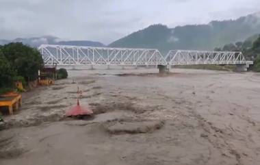 Uttarakhand मध्ये सुरू असलेल्या पावसामुळे Alaknanda River च्या पाणी पातळीत प्रचंड वाढ (Watch Video)