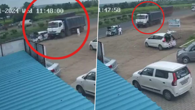 Pune-Solapur Highway Accident: पुणे-सोलापूर महामार्गावर अपघात; भरधाव ट्रकची कारला धडक; एक ठार, 3 जखमी (Watch Video)