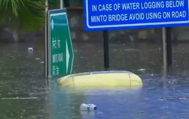 Delhi Rain: दिल्लीत मुसळधार पाऊस, रस्त्यावर साचलेल्या पाण्यात रिक्षा बुडाली (Watch Video)