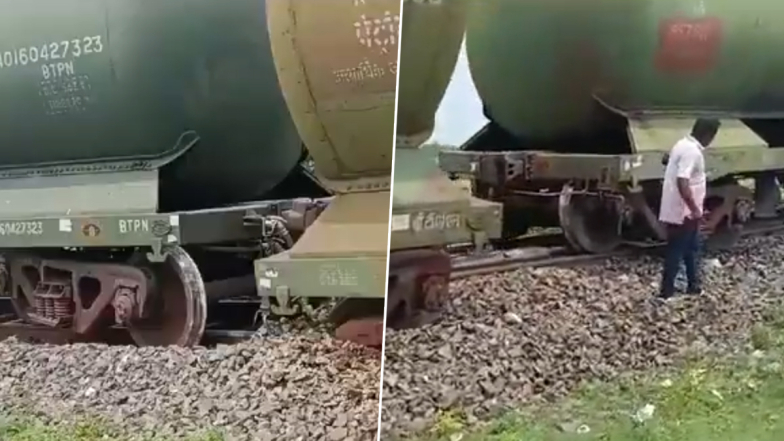 Goods Train Derailed in West Bengal: पश्चिम बंगालमध्ये मालगाडीचे 5 डबे रुळावरून घसरले; रेल्वे वाहतूक विस्कळीत (Watch Video)