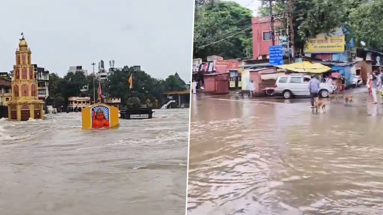 Video:  गेल्या तीन दिवसांपासून सुरू असलेल्या पावसामुळे गोदावरी नदीला पूर, नाशिकची अनेक मंदिरे पाण्यात बुडाली