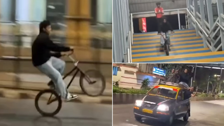 Dangerous Stunts on Roads Of Mumbai: मुंबई मध्ये बेशिस्तपणे स्टंट करत व्हिडिओ पोस्ट करणारा तरूण अटकेत (Watch Video)