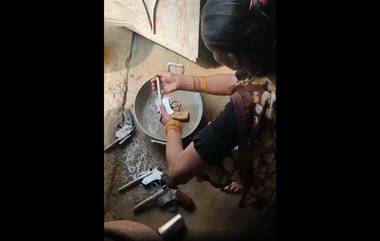 Woman Washing Pistols: बेकायदेशीर शस्त्रास्त्र कारखान्यात पिस्तूल धुणाऱ्या महिलेची ध्वनिचित्रफीत व्हायरल (Watch Video)