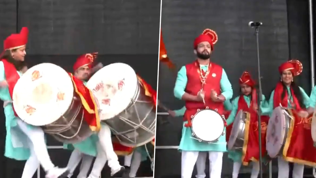 Dhol-Tasha in New York: पंतप्रधान नरेंद्र मोदींचा अमेरिका दौरा; भारतीयांकडून मराठमोळ्या ढोल-ताशा वादणाचे सादरिकरण (Watch Video)