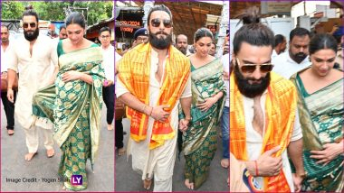 Deepika Padukone, Ranveer Singh Visit Siddhivinayak Temple: दीपिका पदुकोणने रणवीर सिंगसोबत दिली मुंबईच्या सिद्धिविनायक मंदिराला भेट; बाळाच्या जन्माआधी घेतले बाप्पांचे आशीर्वाद (Watch Video)