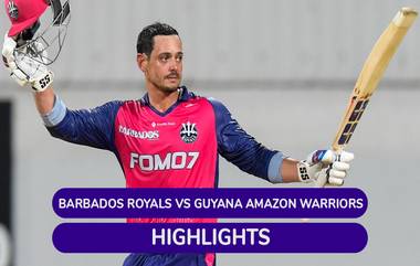 Quinton de Kock Century CPL 2024 Highlights: क्विंटन डी कॉकने झंझावाती शतक ठोकले, लगावले 17 चौकार; बार्बाडोस रॉयल्सने गयाना ॲमेझॉन वॉरियर्सचा 32 धावांनी केला पराभव, पहा संपूर्ण सामन्याची हायलाइट्स