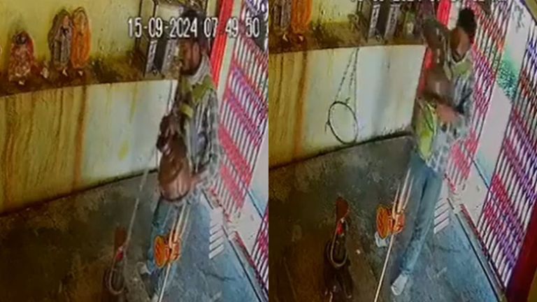 Kanpur Temple Theft: आधी पूजा नंतर चोरी; कानपूरमध्ये शिवलिंगवरील पितळेच्या कलशाची चोरी (Watch Video)