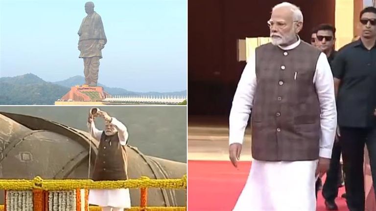 PM Modi Pays Tribute To Sardar Vallabhbhai Patel: पंतप्रधान मोदींनी स्टॅच्यू ऑफ युनिटी येथे सरदार वल्लभभाई पटेल यांना 150 व्या जयंतीनिमित्त वाहिली आदरांजली