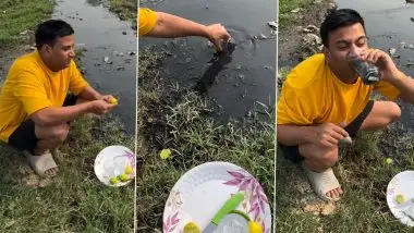 Viral Video: नाल्याच्या पाण्यापासून तरुणाने बनवलेले शरबत चक्क पिले, व्हिडीओ पाहून येईल किळस