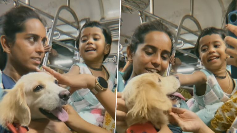 Pet Dog Travels In Mumbai Local: मुंबई लोकलमध्ये पाळीव कुत्र्याचा प्रवास; पहा व्हिडिओ