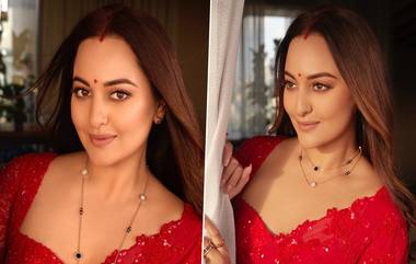 Karwa Chauth 2024: भांगात सिंदूर, गळ्यात मंगळसूत्र आणि लाल साडी; Sonakshi Sinha ने पती झहीर इक्बालसाठी केलं पहिले करवा चौथ व्रत