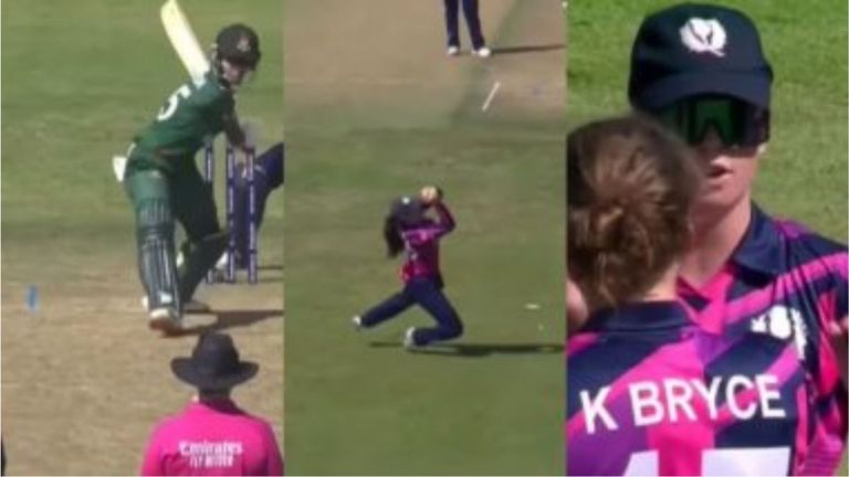 BAN vs SCO ICC Women T20 World Cup 2024: कॅथरीन फ्रेझरचा शानदार झेल; मुर्शिदा खातूनला केले बाद (Watch Video)