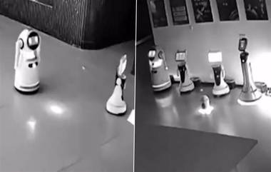 Tiny Robot Kidnaps 12 Big Bots: काय सांगता? चीनमध्ये एका छोट्या रोबोटने केले 12 मोठ्या रोबोंचे 'अपहरण'; व्हिडिओ व्हायरल (Watch)