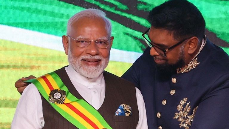 PM Narendra Modi यांचा Guyana चा सर्वोच्च नागरी पुरस्कार देऊन गौरव