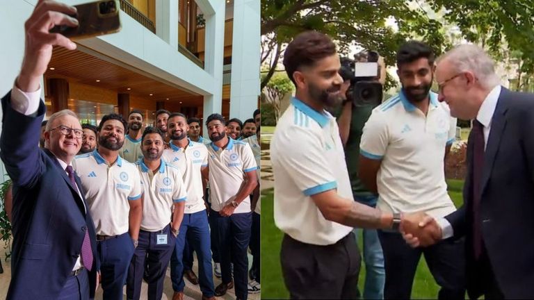 Indian Team meet Australian PM Anthony Albanese: ऑस्ट्रेलियाच्या पंतप्रधानांनी टीम इंडियासोबत घेतली सेल्फी, कोहलीच्या शतकाबद्दल केले अभिनंदन