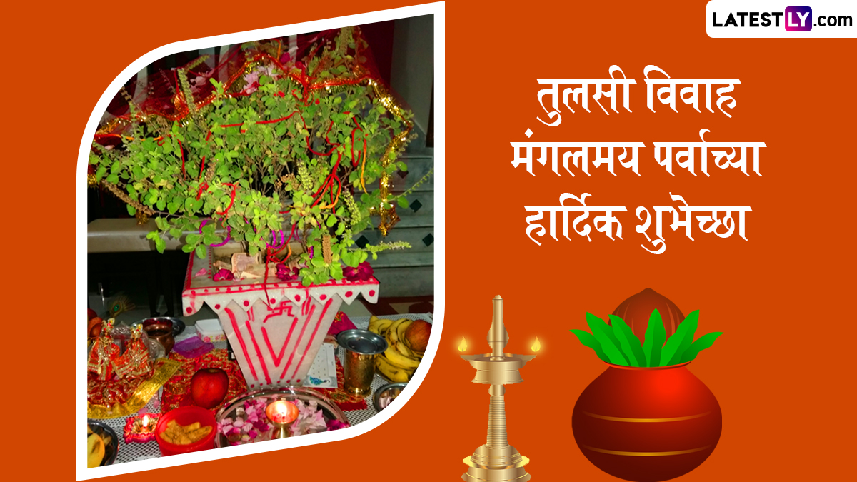 Tulsi Vivah 2024 HD Images: तुळशीच्या विवाहाच्या शुभेच्छा Photos, Greetings द्वारा देत खास करा आजचा दिवस