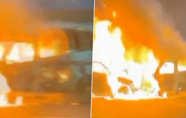 Cars Catch Fire On Dwarka Expressway: दिल्लीच्या द्वारका द्रुतगती मार्गावर दोन कारच्या धडकेनंतर भीषण आग; एकाचा मृत्यू, अनेक जण जखमी