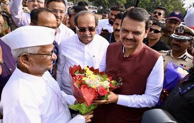 Devendra Fadnavis Meets Anna Hazare: देवेंद्र फडणवीस यांनी घेतली अण्णा हजारे यांची भेट, See Photos