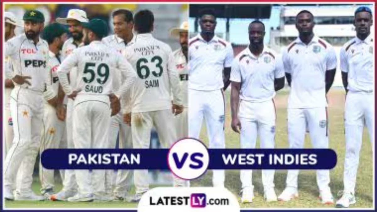 Pakistan vs West Indies, 1st Test Day 2 Stumps Scorecard:  दुसऱ्या दिवसाचा खेळ संपला, दुसऱ्या डावात पाकिस्तानने तीन विकेट गमावून 109 धावा केल्या आणि घेतली 202 धावांची आघाडी