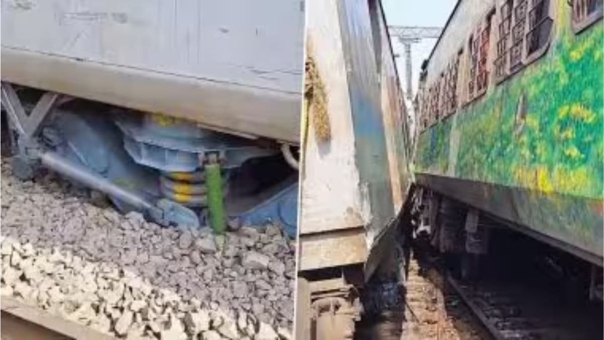 Train Derailment in Howrah: पश्चिम बंगालमधील हावडा येथे रेल्वे क्रॉसिंगदरम्यान डब्बे रुळांवरून घसरल्याची घटना (Video)