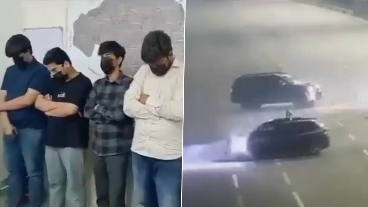 Hyderabad Stunt Video: हैदराबाद आउटर रिंग रोडवर तरूणांची स्टंटबाजी; फॉर्च्युनर आणि बीएमडब्ल्यू गोल-गोल फिरवत धींगाणा (Watch Video)