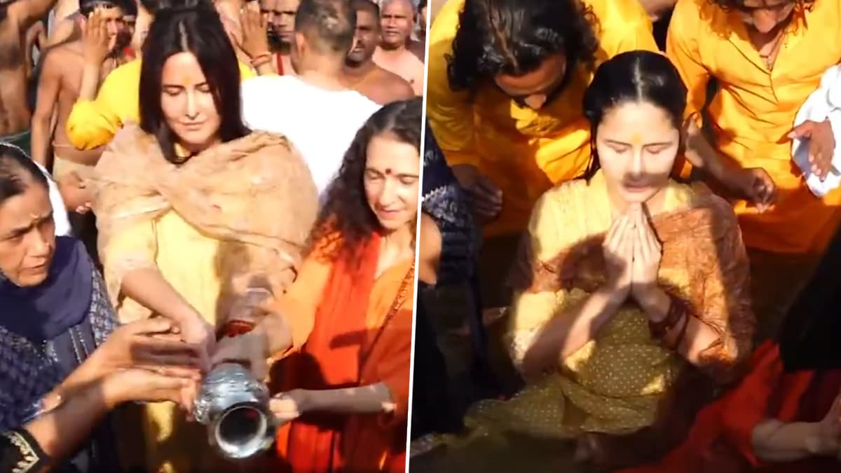 Katrina Kaif Visits Prayagraj: बॉलिवूड अभिनेत्री कतरिना कैफने महाकुंभात सासू Veena Kaushal सह केले पवित्र स्नान (Watch Video)