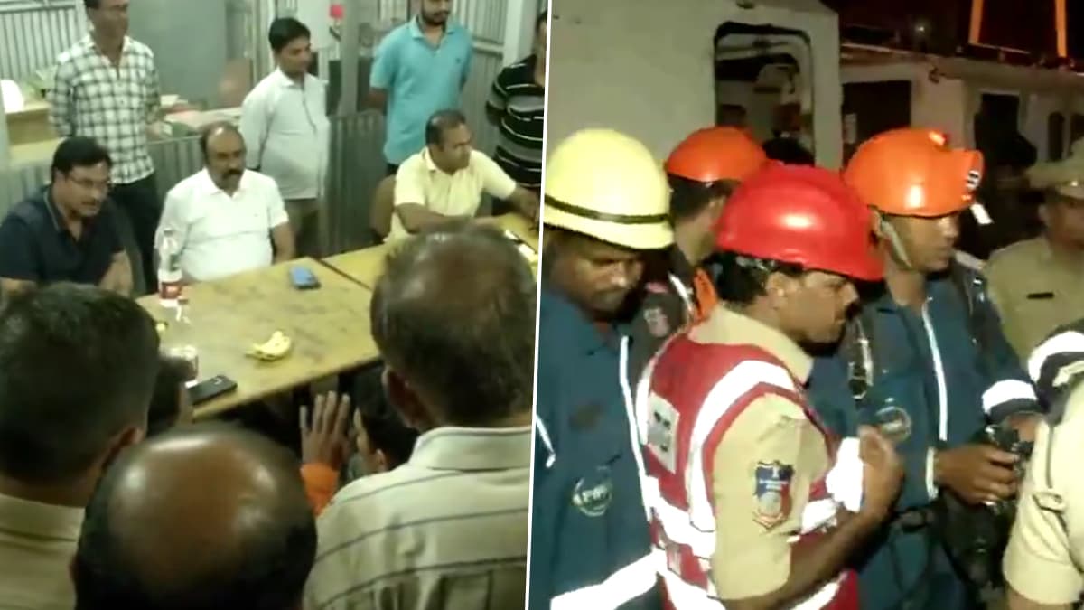 Telangana Tunnel Collapse Update: SLBC बोगद्यात ढिगारा आणि पाण्यामुळे बचाव कार्यात अडचण; 8 कामगारांचे प्राण वाचवण्यासाठी NDRF ची टीम घटनास्थळी दाखल