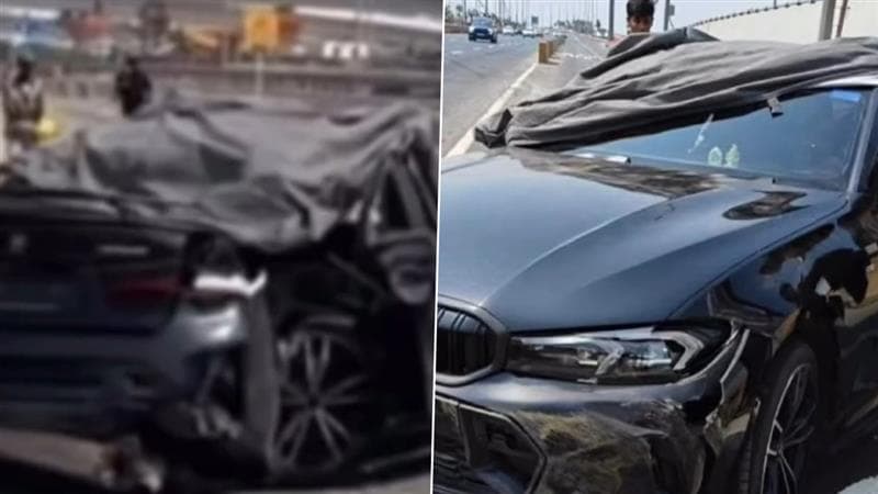 BMW Loses Control On Coastal Road: कोस्टल रोडवर बीएमडब्ल्यूच्या चालकाचा सुटला ताबा; रेलिंगला जाऊन धडकली कार (Watch Video)