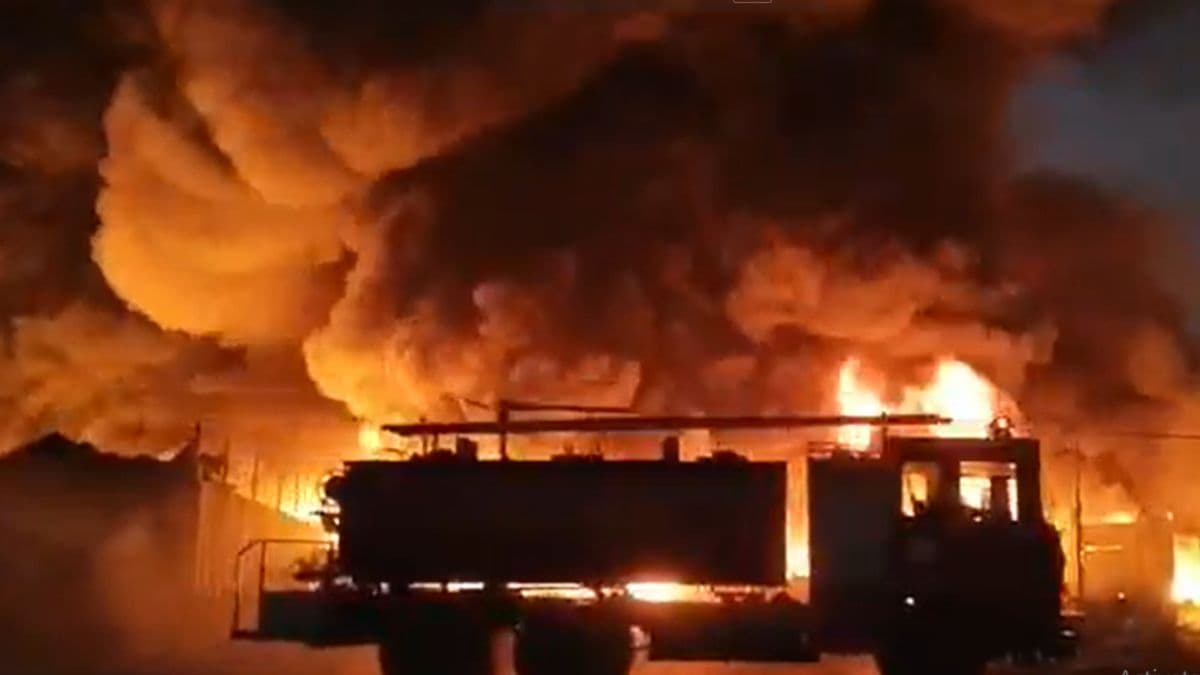 Gujarat Fire: भरूच मध्ये Ankleshwar भागात भंगारच्या दुकानाला आग; 10 फायर टेंडर्स घटनास्थळी दाखल (Watch Video)