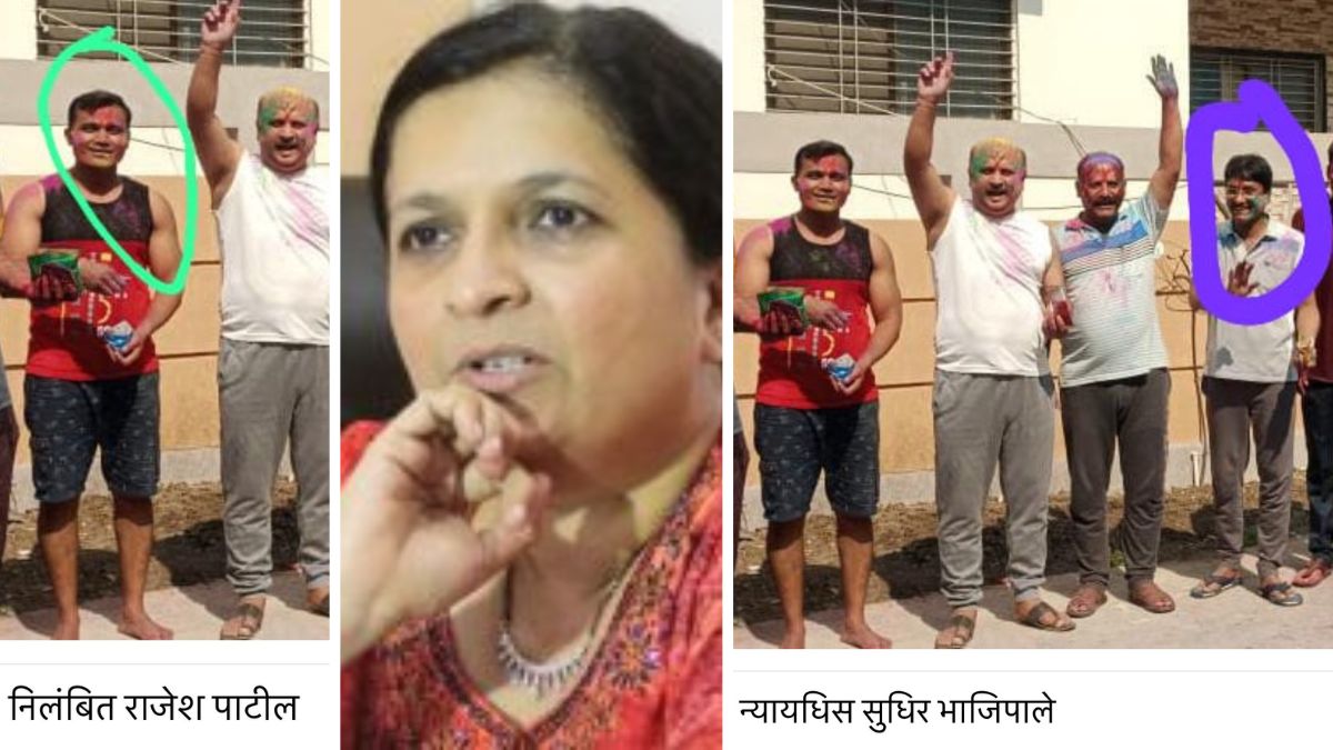 Santosh Deshmukh Murder Case:  निलंबित पोलीस उपनिरिक्षक राजेश पाटील सोबत सत्र न्यायालयाचे न्यायाधीश सुधिर भाजीपाले यांचे धूळवड सेलिब्रेशन? अंजली दमानिया यांनी शेअर केला फोटो