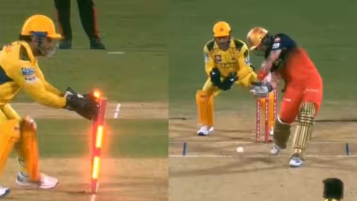 RCB vs CSK: नजर हटी दुर्घटना घटी! विजेच्या वेगाने एमएस धोनीने सॉल्टला केले स्टंपिंग, पाहा व्हिडिओ