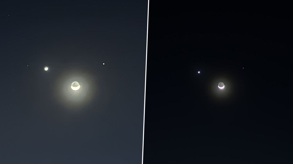 ‘Smiley Face’ Planetary Alignment Pics: खगोलप्रेमींना दिसला आज शुक्र, शनि आणि चंद्रकोराच्या संयोगाने खास 'स्माईली फेस' नजारा