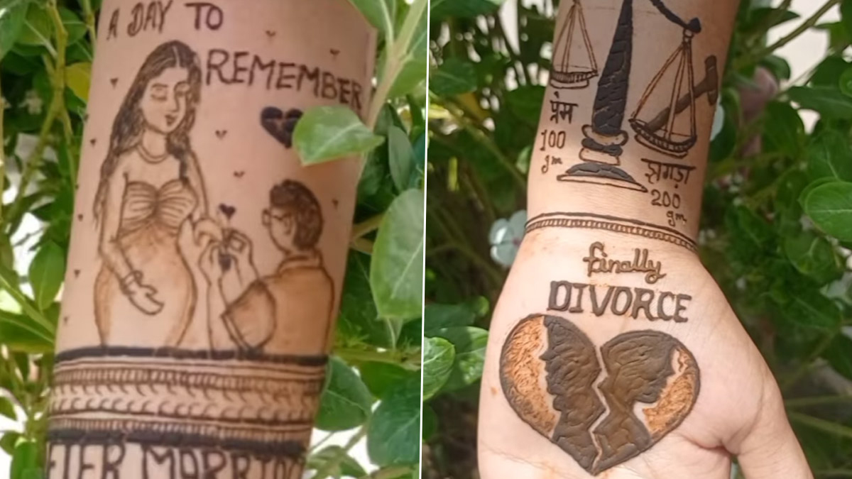 ‘Divorce Mehndi’ Viral Video: घटस्फोट मेहंदी! पतीपासून विभक्त झालेल्या महिलेची मेहंदी इंस्टाग्रामवर व्हायरल (See Post)