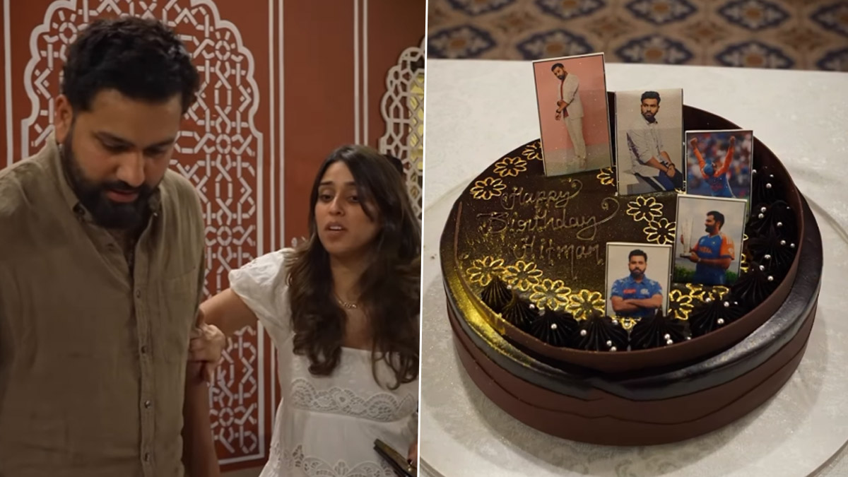 Rohit Sharma Birthday Celebration: रोहित शर्माचा 38 वा वाढदिवस साजरा; पत्नी रितिका आणि मुंबई इंडियन्स संघासोबत कापला केक (Watch Video)