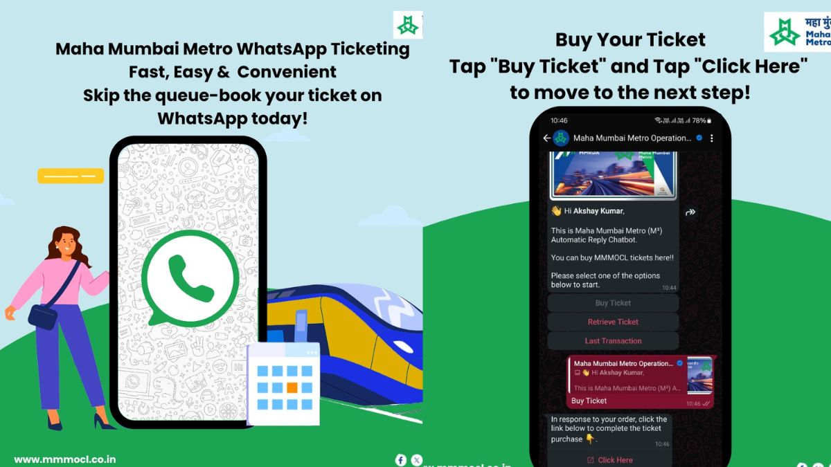 Maha Mumbai Metro WhatsApp Ticketing: महा मुंबई मेट्रोने सुरु केली व्हॉट्सॲप-आधारित तिकीट सेवा; रांगेत उभा न राहता केवळ 'Hi' मेसेजने होणार काम, जाणून घ्या नंबर व संपूर्ण प्रक्रिया