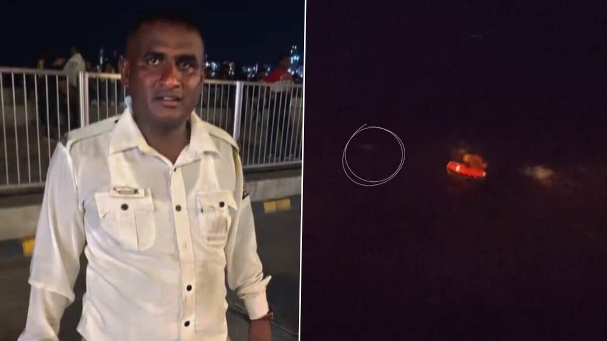 Mumbai Traffic Police Constable Jumps Into Sea To Save Woman: मुंबई वाहतूक पोलिस कॉन्स्टेबलने महिलेला वाचवण्यासाठी मारली समुद्रात उडी, पहा व्हिडिओ