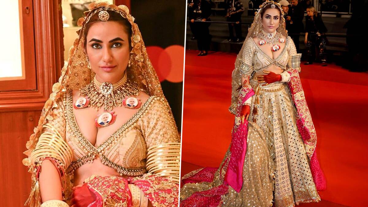 Actress Ruchi Gujjar ने Cannes 2025 मध्ये घातला PM Narendra Modi चा फोटो असलेला नेकलेस  (See Pic)