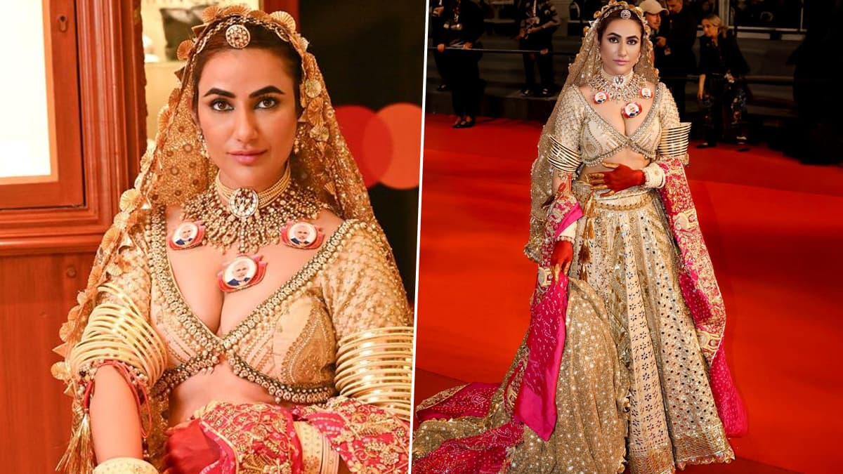 Actress Ruchi Gujjar ने Cannes 2025 मध्ये घातला PM Narendra Modi चा फोटो असलेला नेकलेस  (See Pic)