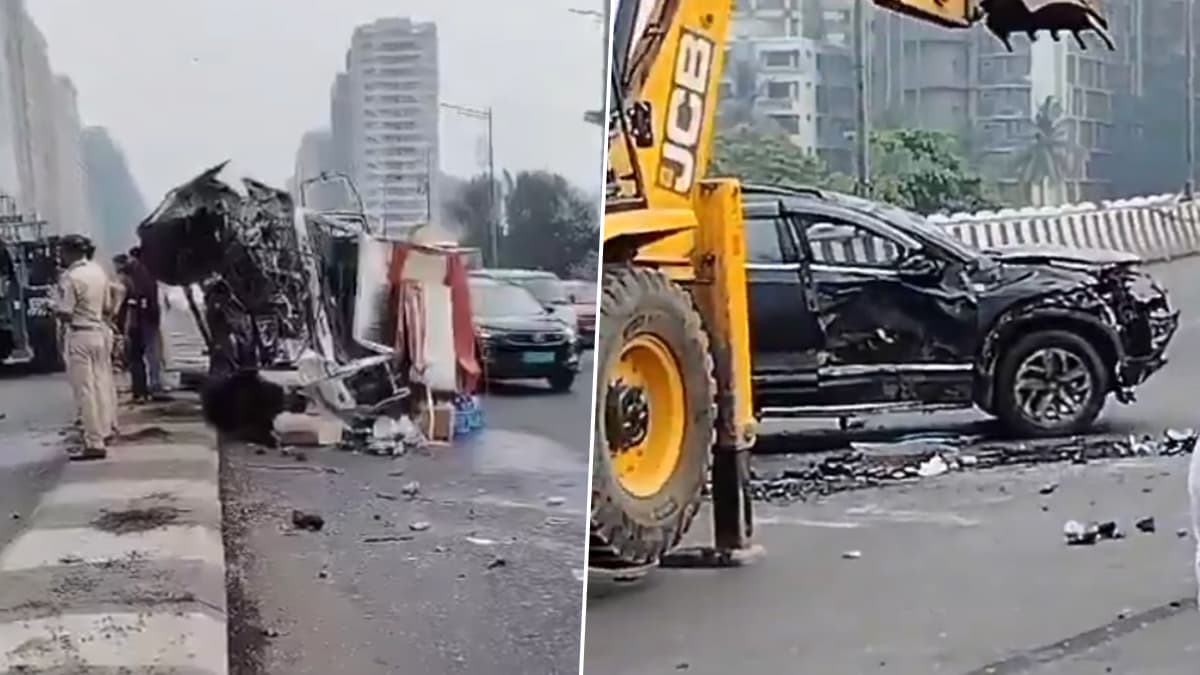 Mumbai Road Accident: विक्रोळी येथे भरधाव टेम्पो आणि एसयूव्हीची धडक; अपघातात कार उलटली, 2 जखमी (Video)