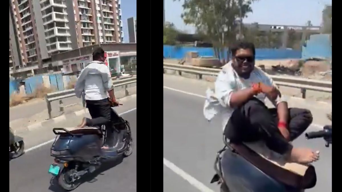 Pune Bike Stunt Viral Video: पुण्यात हायवे वर तरूणाची दुचाकी वर स्टंटबाजी; अधिकारक्षेत्रावरील संभ्रमातून पोलिसांची कारवाईला टाळाटाळ (Watch Video)