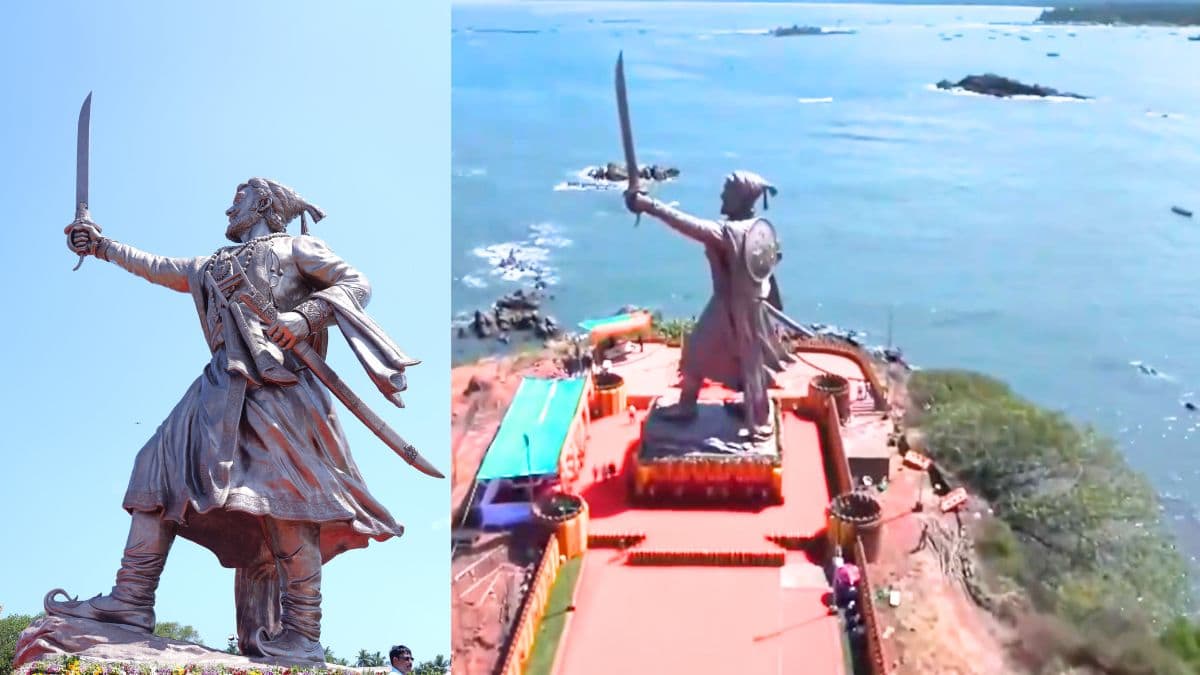 Chhatrapti Shivaji Maharaj Statue: सिंधुदुर्गच्या राजकोट किल्ल्यावर उभा राहिला छत्रपती शिवाजी महाराजांचा देशातील सर्वात उंच पुतळा; उंची 91 फुट, CM Devendra Fadnavis यांच्या हस्ते झाले पूजन
