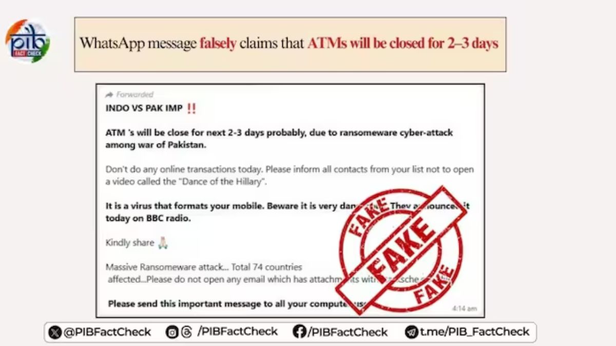 ATM Services Fake Message: एटीएम बंद करण्याबाबत खोटे मेसेज व्हायरल, पीआयबीकडून  व्हाट्सअॅप दाव्याचे खंडण