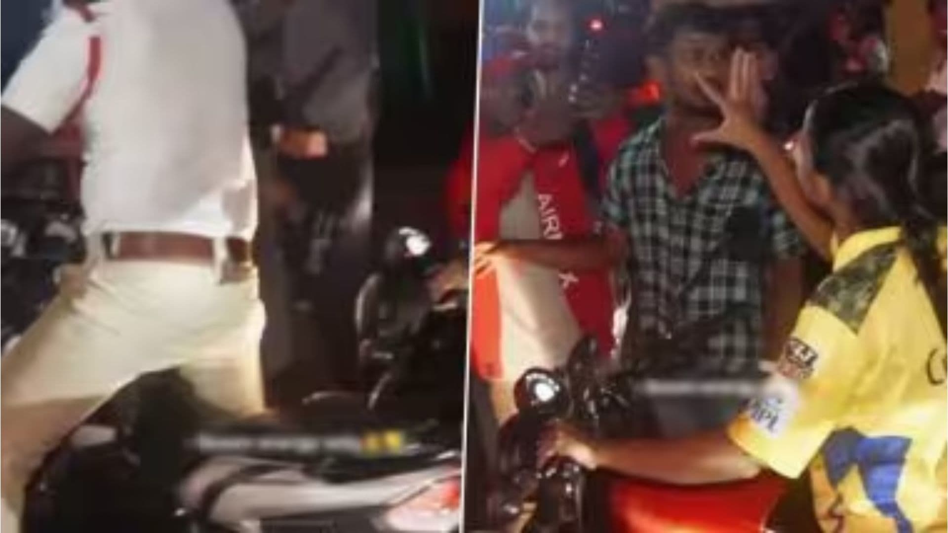 RCB Fans Tearing MS Dhoni's CSK Jersey: संतापजनक कृत्य! आरसीबी चाहत्याने सीएसके चाहत्याची एमएस धोनीच्या 7 नंबरची जर्सी फाडली (Viedo)