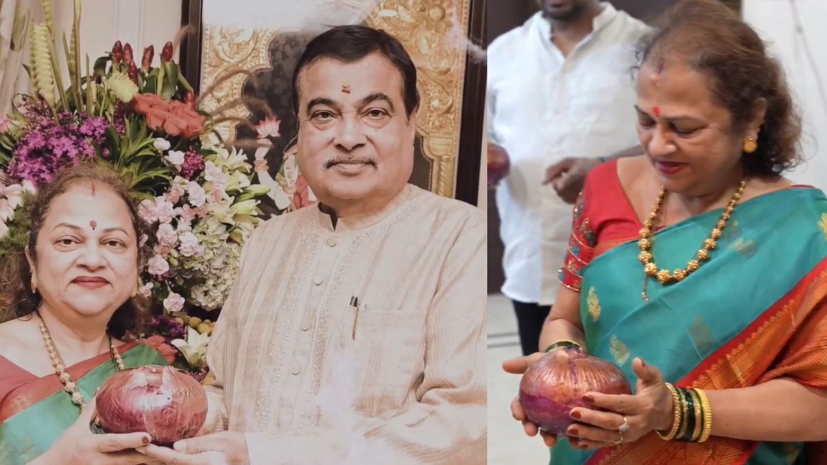 Onion Farming: एक कांदा 1 किलो वजनाचा! Nitin Gadkari यांच्या पत्नी श्रीमती कांचन यांनी केला मल्चिंग पेपर तंत्राचा प्रयोग, 1 एकरमध्ये 12-13 टन उत्पादन (Watch Video)