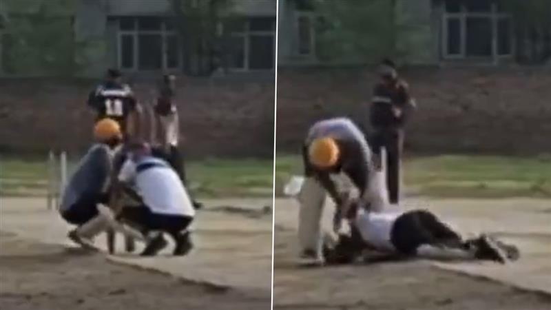 Man Dies of Cardiac Arrest During Cricket Match: पंजाबच्या फिरोजपूर परिसरात क्रिकेट खेळताना तरुणाचा  हृदयविकाराच्या झटक्याने मृत्यू (Watch Video)