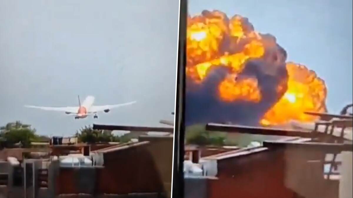 Air India Plane Crash: अहमदाबादहून लंडनला जाणारे एअर इंडियाचे विमान कसे कोसळले? समोर आला हृदयाचा ठोका चुकवणारा व्हिडिओ