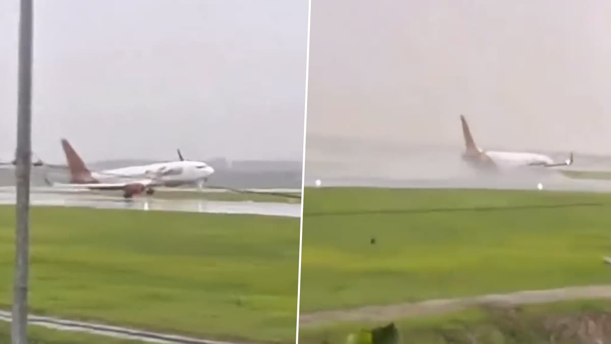 Batik Air Plane Accident: बाटिक एअरचे विमान पावसाच्या पाण्यात घसरताना थोडक्यात बचावले; Jakarta Airport धावपट्टीवर घटना (Video)