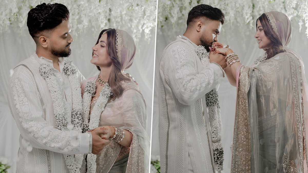 Hina Khan Gets Married To Longtime Beau Rocky Jaiswal: कर्करोगाशी झुंजणारी हिना खान अडकली लग्नबंधनात; प्रियकर रॉकी जयस्वालशी बांधली लग्नगाठ, See Photos