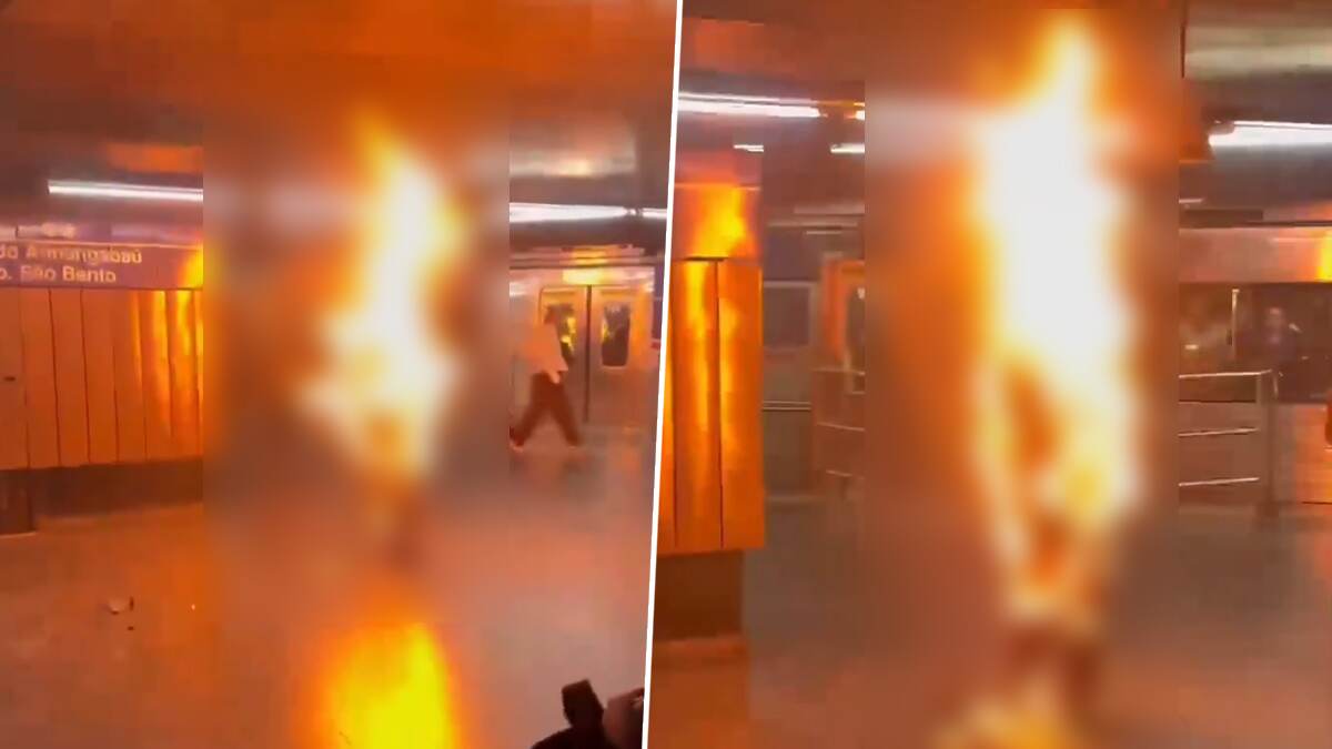 Homeless Man Sets Himself on Fire: ब्राझीलमधील साओ बेंटो मेट्रो स्टेशनवर बेघर व्यक्तीने स्वतःला पेटवलं, पहा धक्कादायक व्हिडिओ