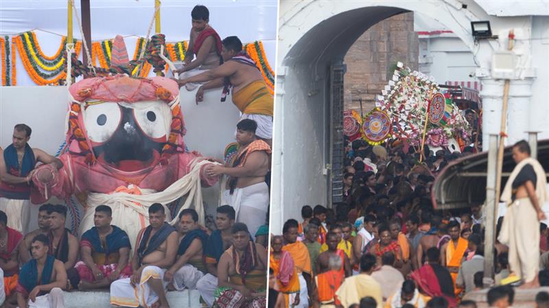 Snana Yatra 2025: पुरी जगन्नाथ रथयात्रेपूर्वी विधींना सुरूवात; देवास्नान पौर्णिमेनेला भगवान जगन्नाथ, भगवान बलभद्र आणि देवी सुभद्रा यांचे औपचारिक स्नान (Video)